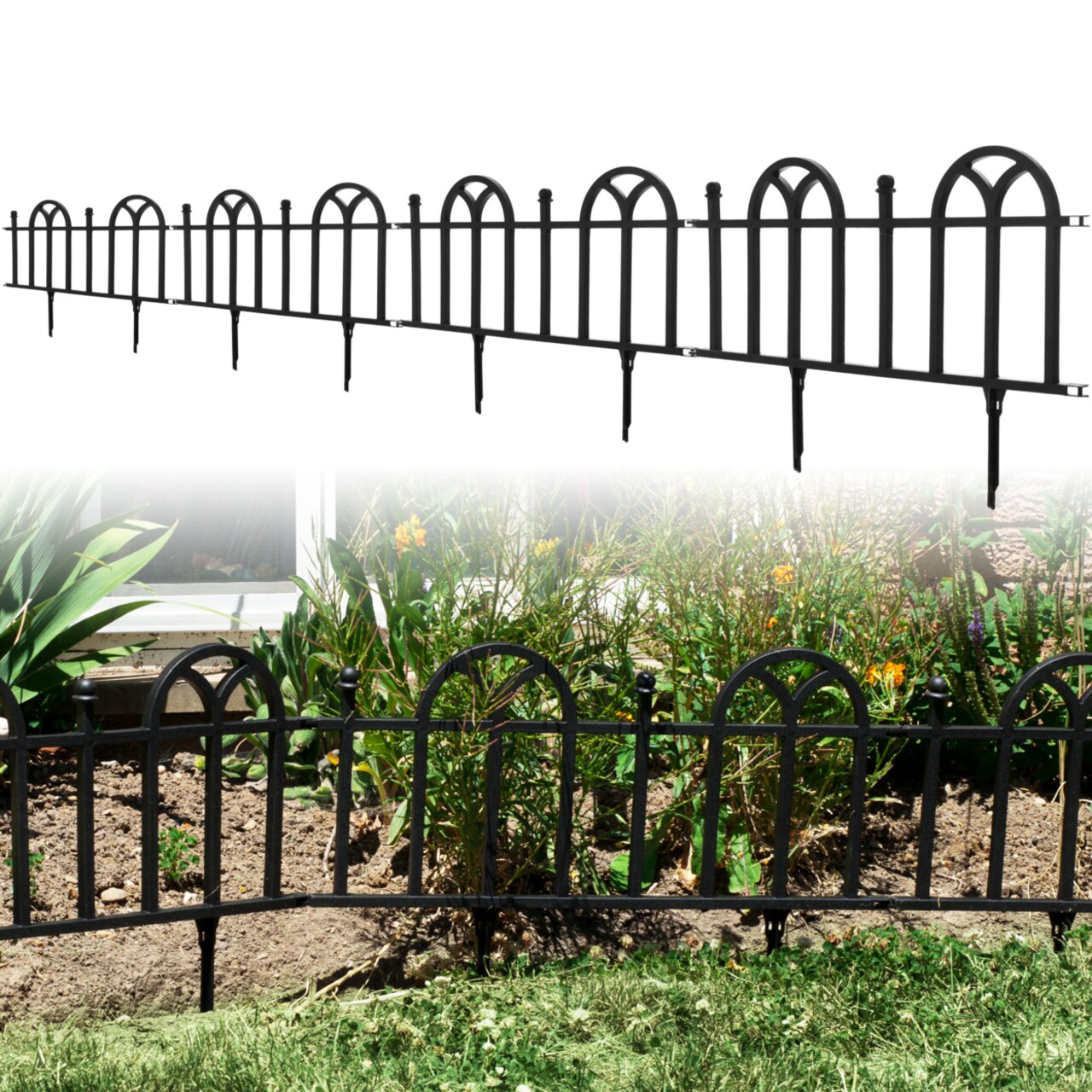 Victorian Garden Flower Bed Edging 4Ft Durable Black Polypropylene Landscaping